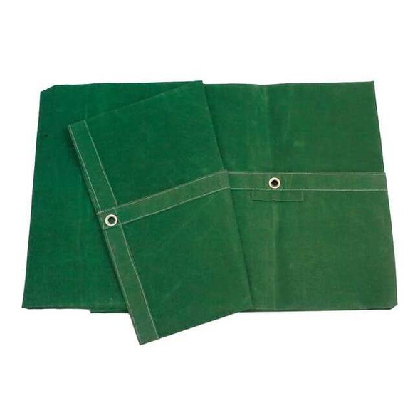 Standard Duty Tarp, 7 ft 6 in x 15 ft 6 in, 20 Mil, Green, Cotton Canvas