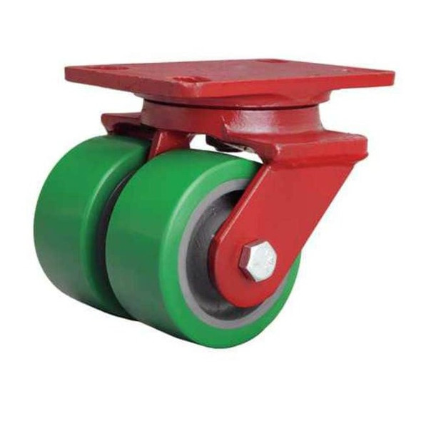 Hamilton Dual Wheel Castr,Plyurthan,4 in.,1500 lb S-HS2-4DB-4SL-2FB