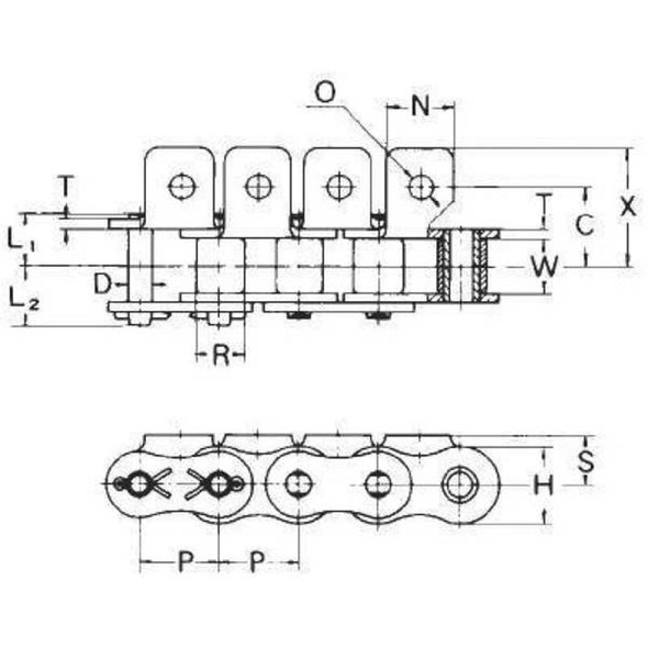 Tsubaki Connecting Link,A-1 Attachment,PK5 60A1CL