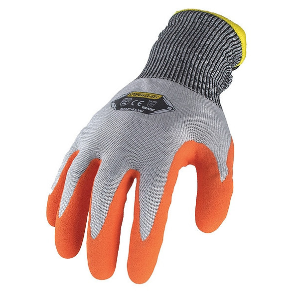 Coated Gloves, HPPE/Latex Palm, Acrylic Lining, Gray/Orange, 2XL ( 11 )