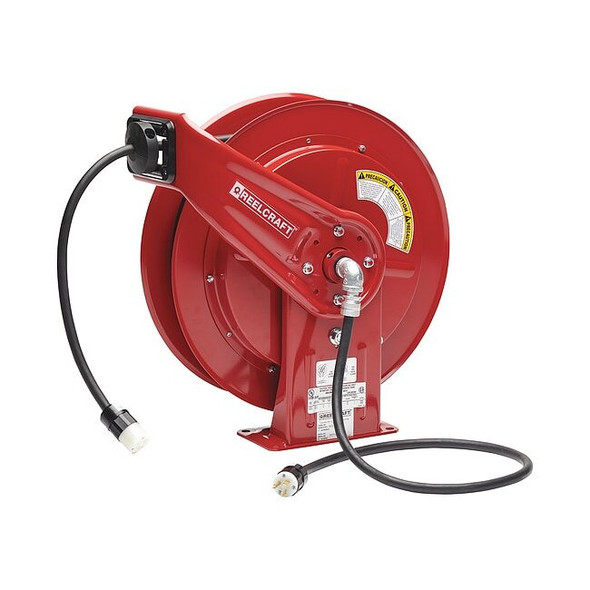 Spring Retractable Cord Reel with 100 ft. Cord 1-Outlet 12/3