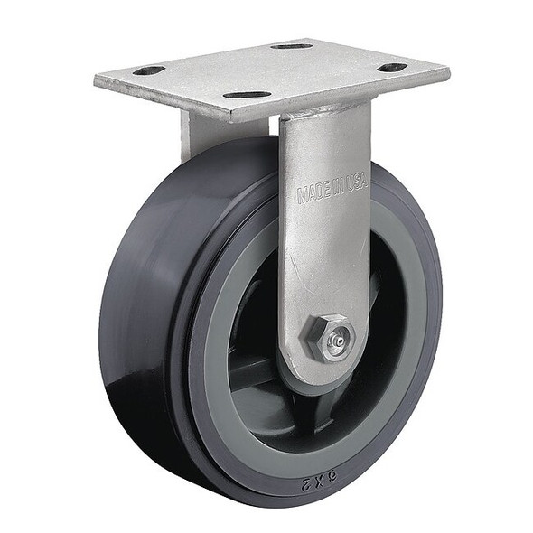 8" X 2" Non-Marking Polyurethane Rigid Caster, No Brake, Loads Up To 1250 lb