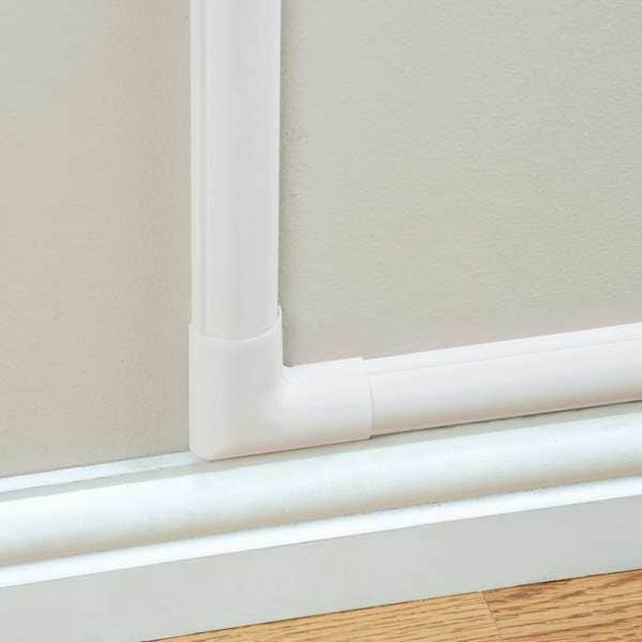 D-Line 90 Degree Flat Elbow, 1 1/4 in L, PVC, White FLFB2010W