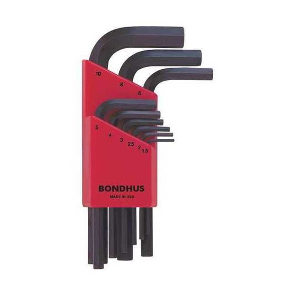 Bondhus 9 Piece Metric L-Shape Hex Key Set, 12299 12299