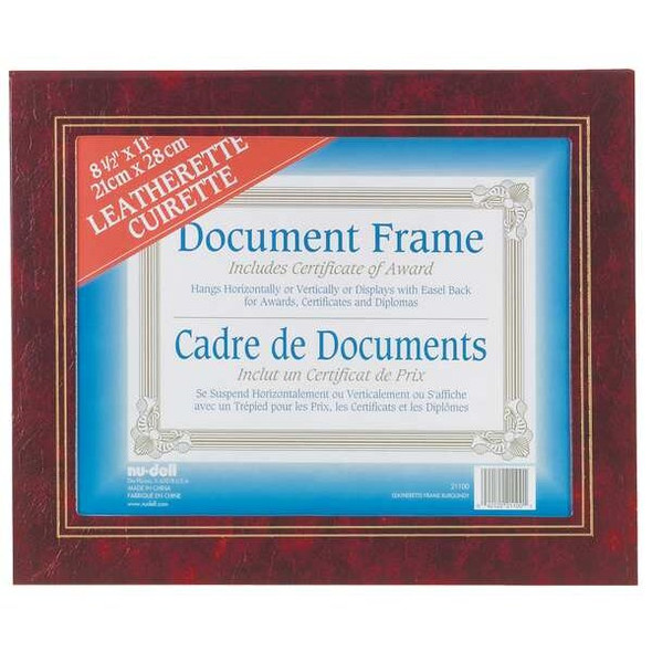 Nudell Certificate Frame,Burgundy,10.5in H,PK2 21200