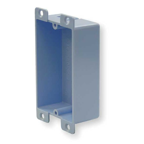 Cantex Electrical Box, 8 cu in, Square Box Type, 1 Gang, PVC, Rectangular Shape EZ08SF