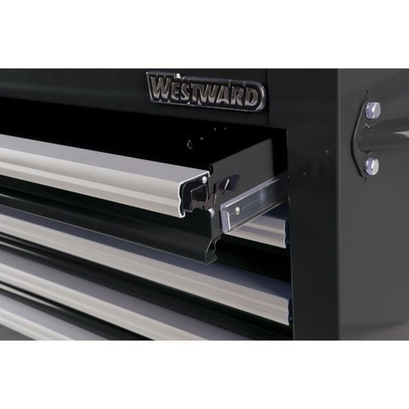 WESTWARD Rolling Tool Cabinet, 6-Drawers, Gloss Black, 42" W x 19" D x 40" H  32H853
