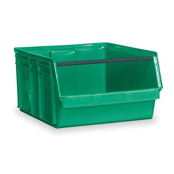 Storage Bin, Polyethylene, Green, 11 7/8 in H, 18 3/8 in W, 29 in L