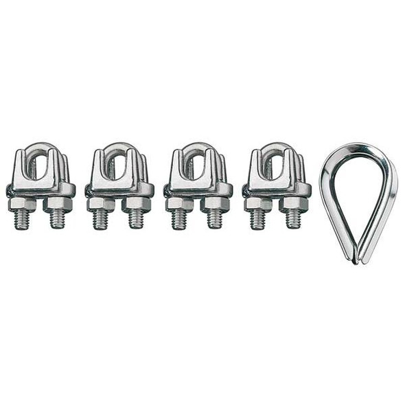 Ronstan Wire Rope Clip and Thimble Kit,3/4 In ID003404-19