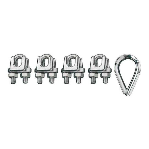 Ronstan Wire Rope Clip and Thimble Kit,3/4 In ID003404-19