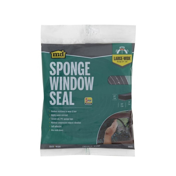 Manufacturer Varies Foam Seal,10 ft.,3-4 in. W,Black,Rubber 2RRF4