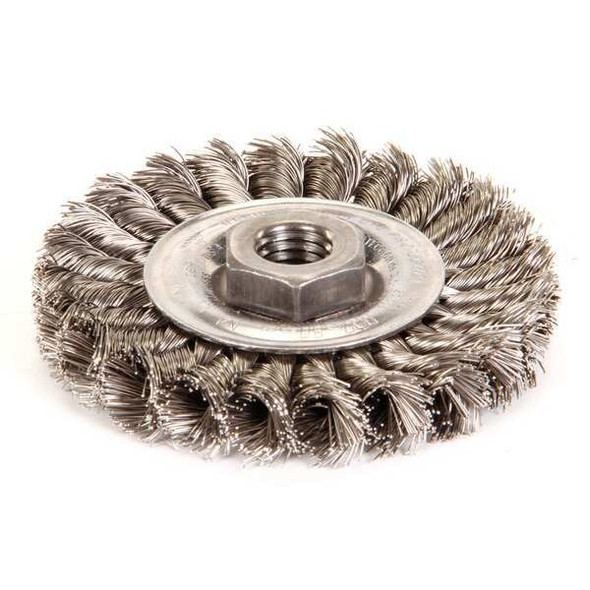 Weiler Knot Wire Wheel Wire Brush, Threaded Arbor 93431