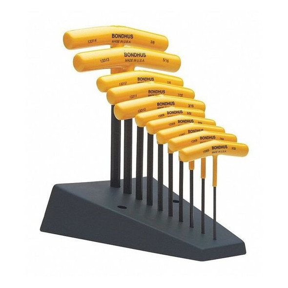 Bondhus 10 Piece SAE T-Shape Hex Key Set, 13390 13390