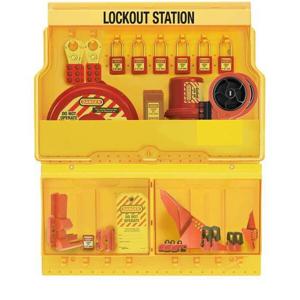 Master Lock Lockout Station,Fasteners,Yellow S1900VE410PRE