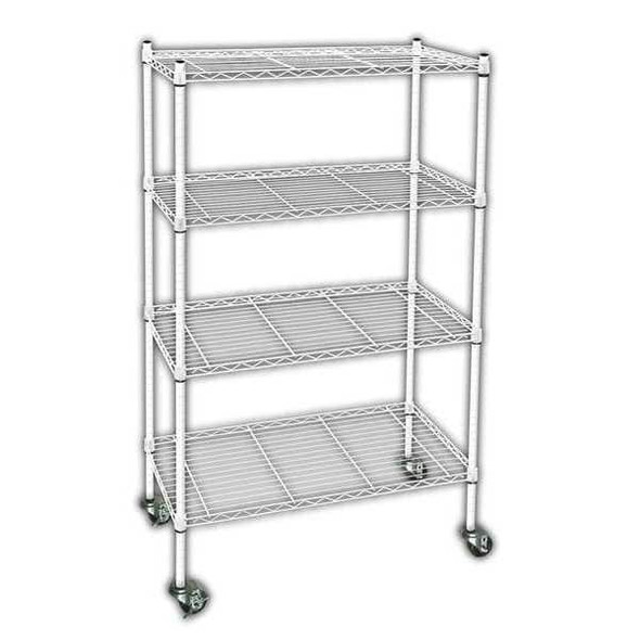 Manufacturer Varies Wire Cart, 4 Shelf,L60 x W18 x H67 In. 3TPE6