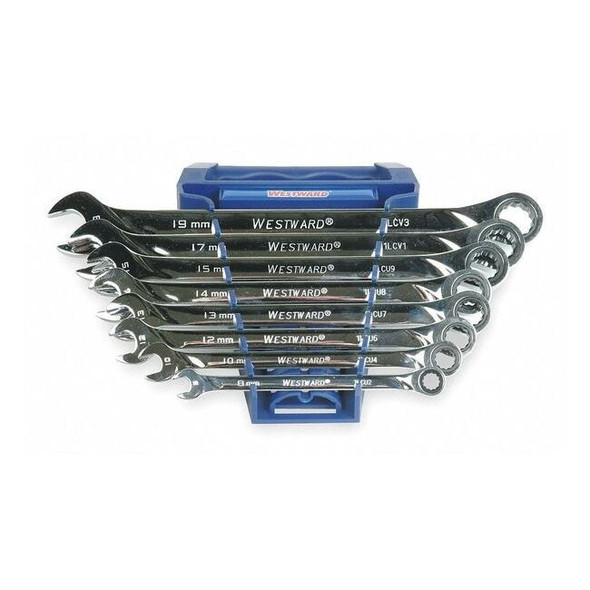 Westward Combo Wrench St,CV Steel,Chrome,Standard 1LCD3