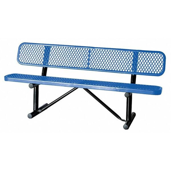 Manufacturer Varies Outdoor Bench,72 in L,Blue 4HUT2 Manufacturer Varies Outdoor Bench,72 in L,Blue 4HUT2