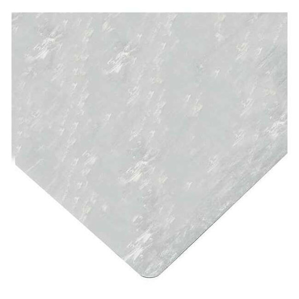 Antifatigue Mat, 3 ft. L x 2 ft. W, 1/2" Thickness, Vinyl, Marble, Gray/White
