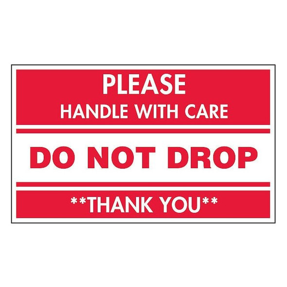 Tapecase InstructionalHandlingLabel,White,PK500 16U872