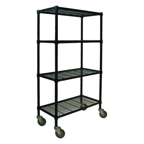 Manufacturer Varies Wire Cart,4 Shelf,72x24x70,Black 2HDK7