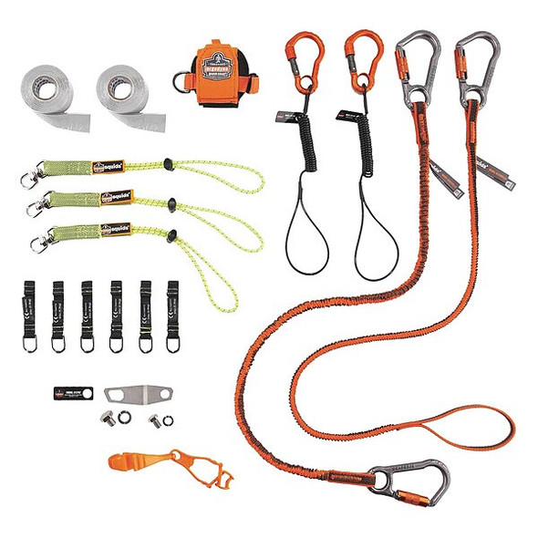 Ergodyne Tool Tethering Kit,Black/Green/Orange 3184