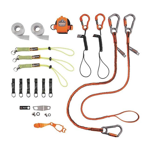 Ergodyne Tool Tethering Kit,Black/Green/Orange 3184