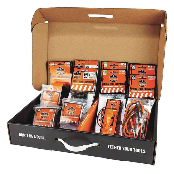 Ergodyne Tool Tethering Kit,Black/Green/Orange 3184