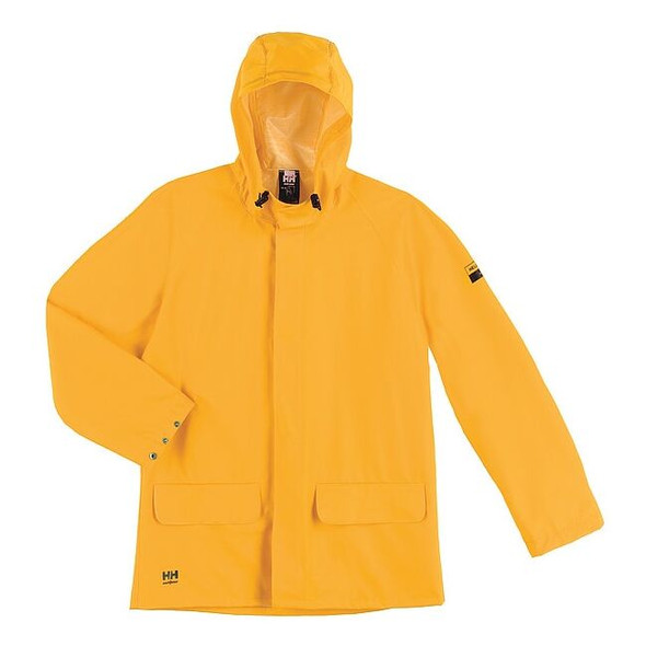 Helly Hansen Rain Jacket, PVC/Polyester, Yellow, M 70129_310-M