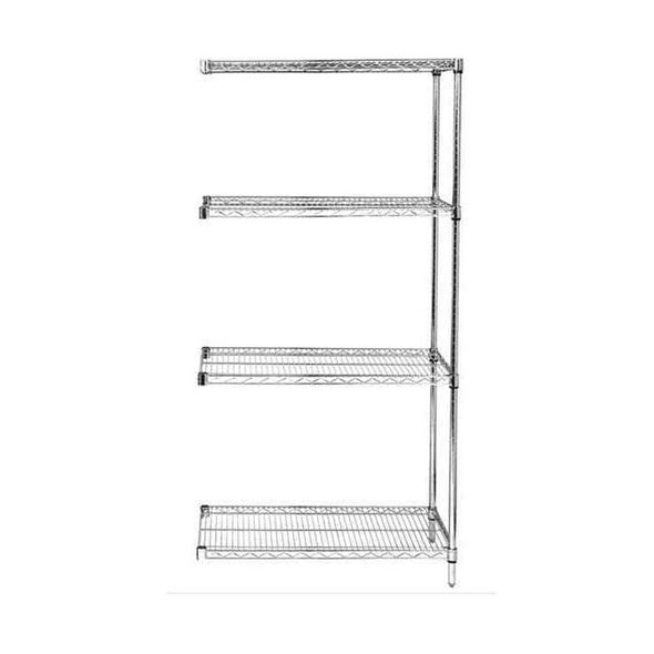 Manufacturer Varies Wire Shelving, 18"D x 36"W x 54"H, 4 Shelves, Chrome 45VY28
