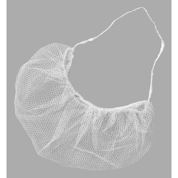 Beard Cover, Nylon, Polyester, 18 in Dia., White, Universal, 1000 PK