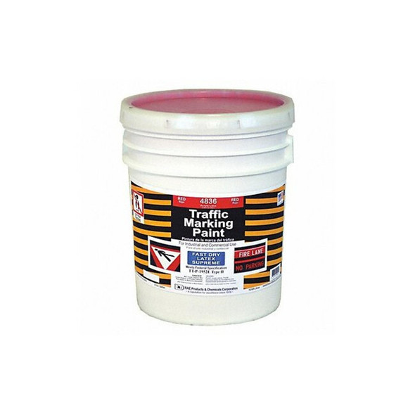 Rae Traffic Zone Marking Paint, 5 gal., Red, Latex Acrylic -Based 4836