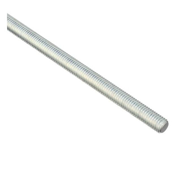 Fully Threaded Rod, 9/16"-12, 12 in, Steel, Grade 2, Zinc Plated Finish