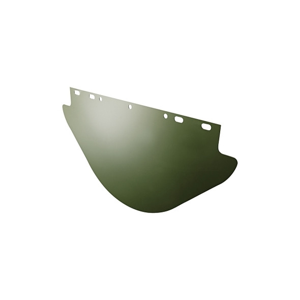 Replacement Visor, Dark Green, Unbound, 9-3/4 in H x 19 in L, For Most Manufacturer ins Head Gear/Cap Adaptors