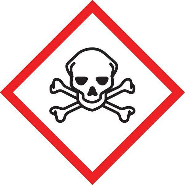 Accuform Label,Skull,1x1 In,Ctd Paper,250 Roll LZH606PS2