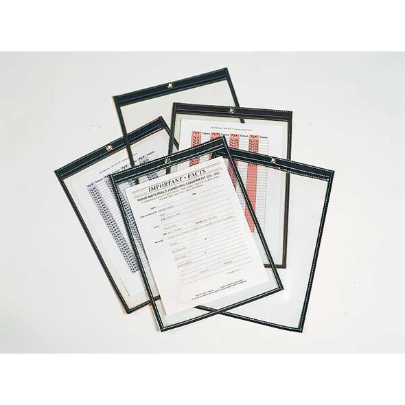 Baw Plastics Job Ticket Holder,Clear,9" H SEWN HDR 6X9 BLK