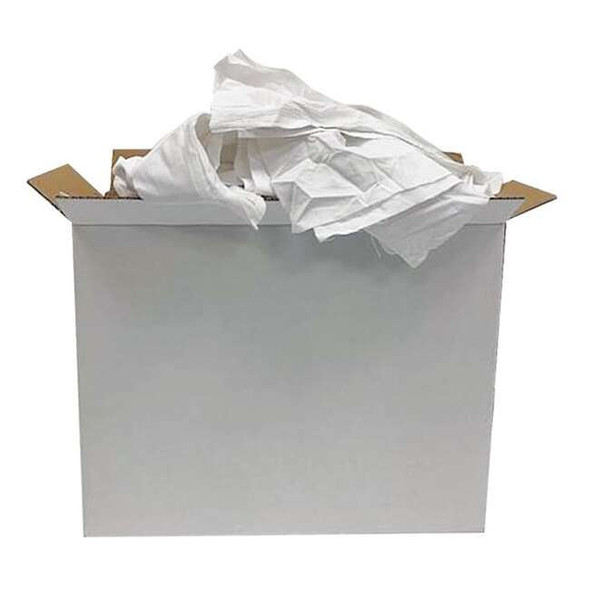 Manufacturer Varies Coton Sheeting Rags 25 lb. Varies Sizes, White 3U586