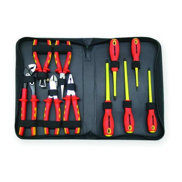 Westward Insulated Tool Set,10 pc. 1YXJ7
