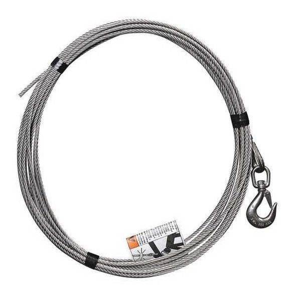 45 ft L Cable Assembly, 1/4 in Dia., 1200 lb Load Capacity