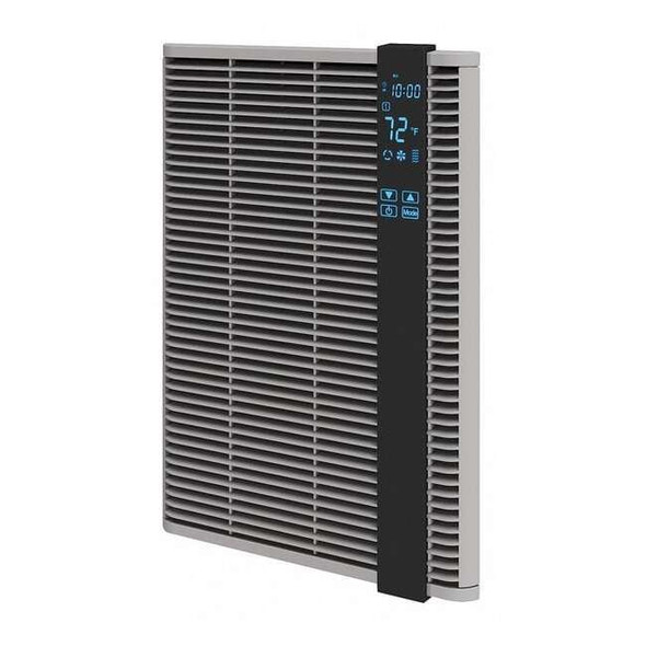Recessed Electric Wall-Mount Heater, Recessed, 200 to 1500 W, 120V AC, Gray