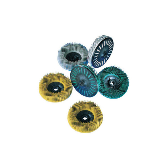 Bristle Disc, 4-1/2 in dia x 5/8 in-11 Threaded, 36 Grit, Ceramic, 12000 rpm, Brown