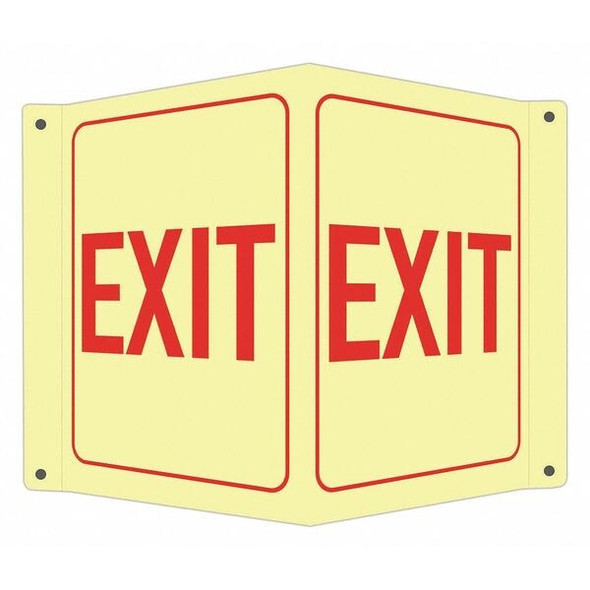 Lyle Exit Sign, Recycled Aluminum, 8" W, 12" H, Exit, Red LCVB-0039-GA_7x10