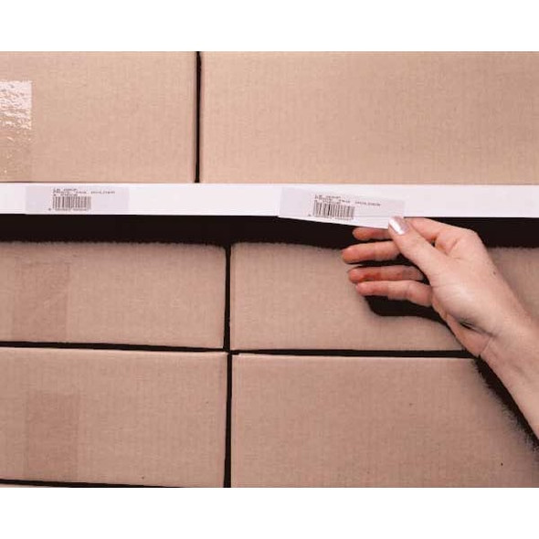 Slip-Strip LabelHolder,36inL,1.5inW,Clear/White,PK6 361506
