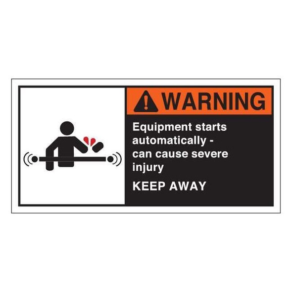 Brady Warning Label,2-1/2inHx5inW,HP Poly.,PK5, 96156 96156