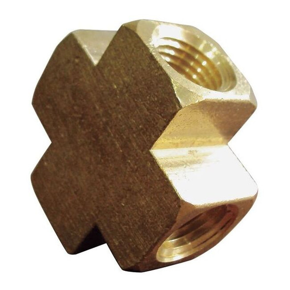 Cross Brass Cross, 1/4 in Female NPT X 1/4 in Female NPT