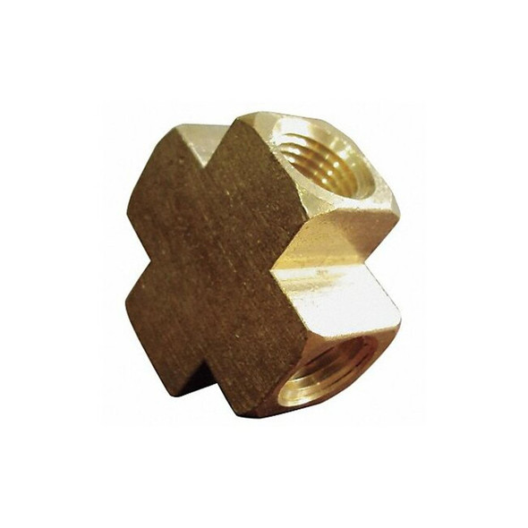 Cross Brass Cross, 1/4 in Female NPT X 1/4 in Female NPT