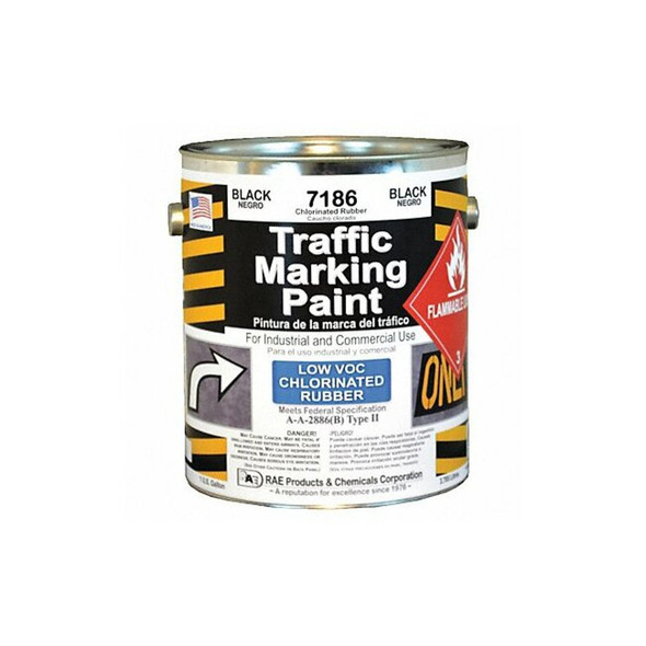 Traffic Zone Marking Paint, 1 gal., Black, Chlorinated Solvent -Based