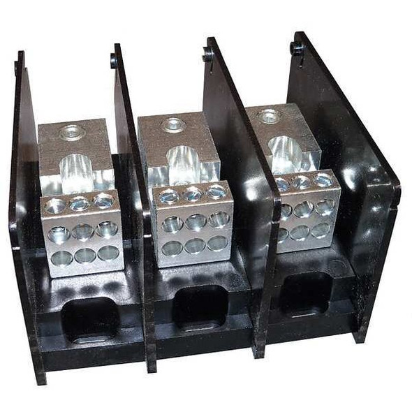 Power Distribution Block, Open, 3 Pole, 175 A Copper, 1,000 V AC/DC, Screw