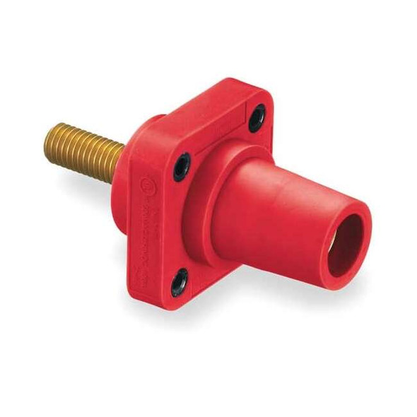 Hubbell Wiring Device-Kellems Recpt,Red,Female,Threaded Stud,400 A HBLFRSR
