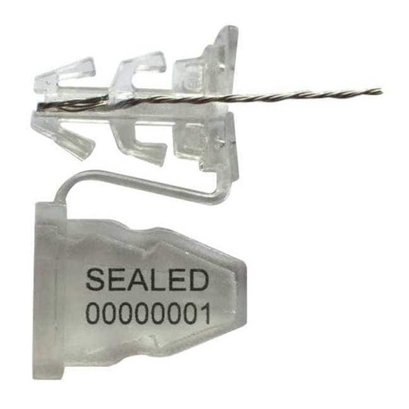 Anchor Polycarbonate Plastic Padlock Seal, 18" SS Wire L,Clear,PK50