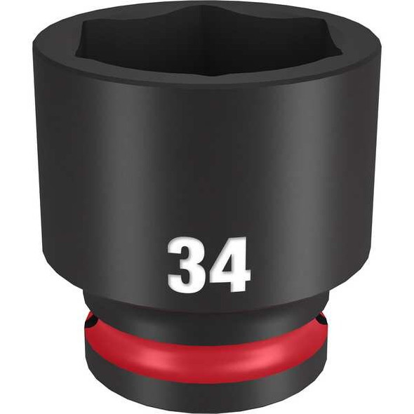 34mm SHOCKWAVE Impact Duty 1/2 in. Drive Standard 6 Point Impact Socket